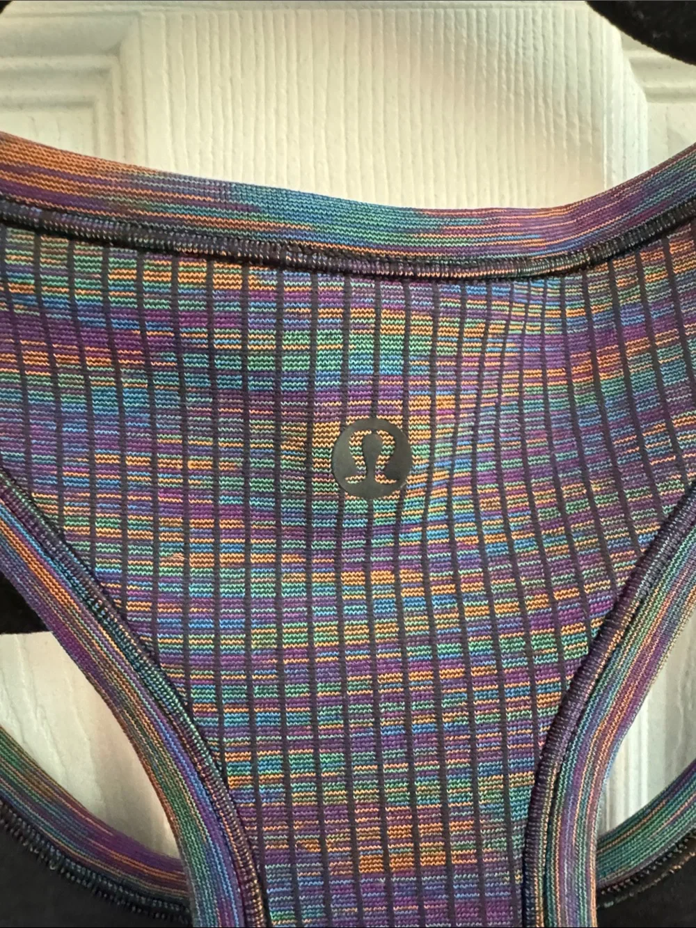 LULULEMON Ebb to Street Racerback Tank Multicolor Rainbow Size 14